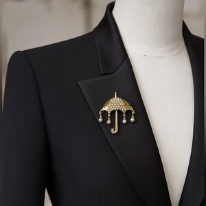 Brand New Pearl Umbrella Brooch